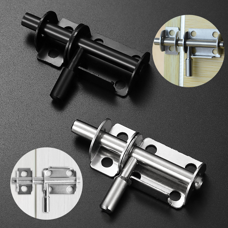 Home Security Door Reinforcement Lock - Stainless Steel Door Latch Solid Sliding
