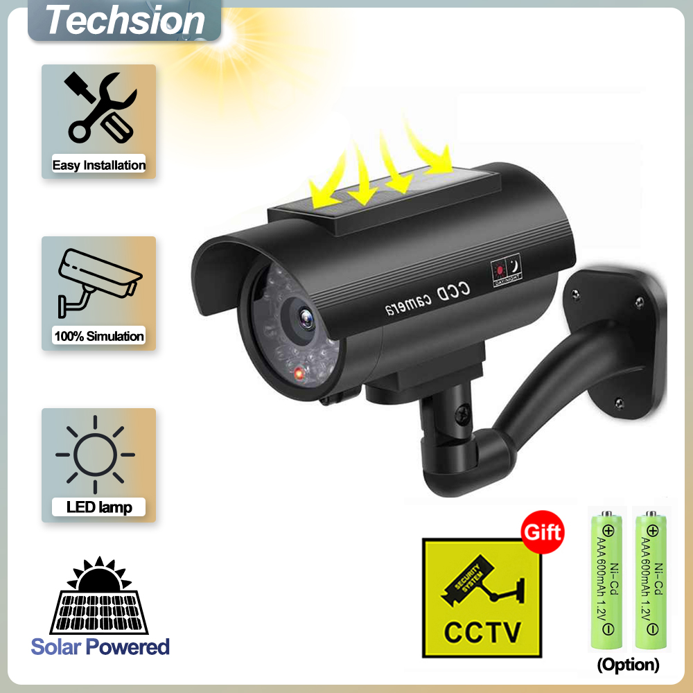 Home Security Lights - Solar Panel Dummy Surveillance Camera Outdoor