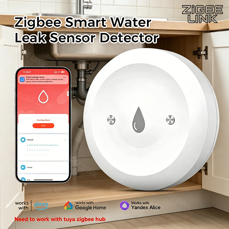 Home Security With Monitoring - Zigbee3.0 Smart Water Leak Sensor Smart