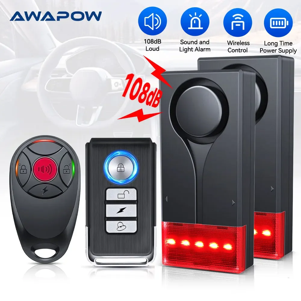 Home Security Lights - Awapow Wireless Car Anti-Theft Vibration Alarm