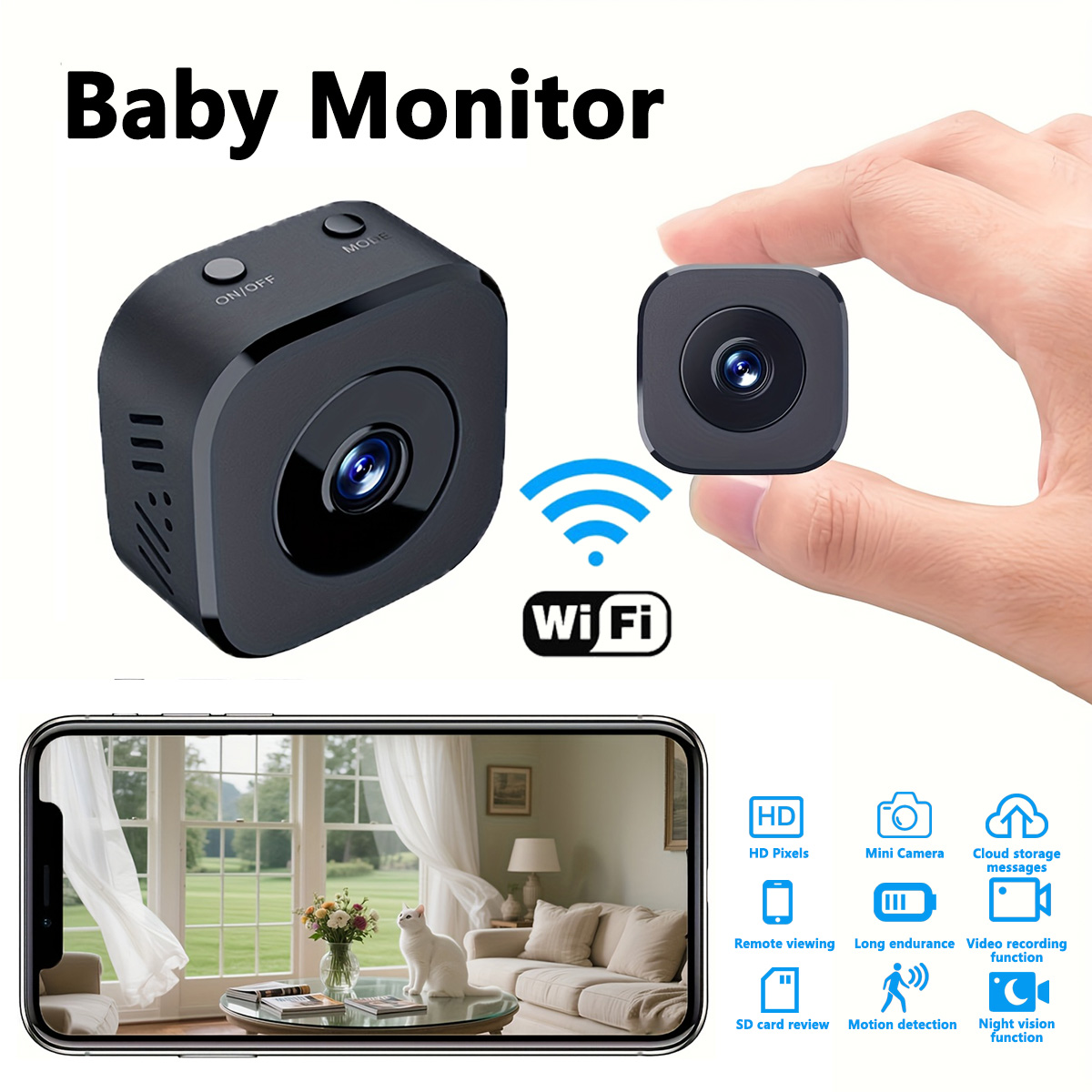Home Security With Monitoring - 1080P HD Mini WiFi Camera Indoor