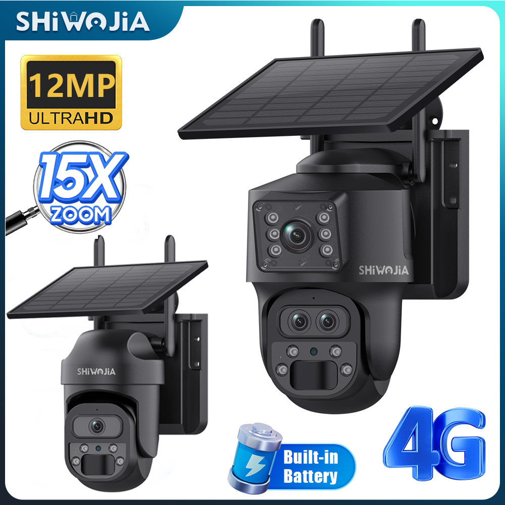 Home Security With Monitoring - SHIWOJIA 15X ZOOM Solar Camera 4G