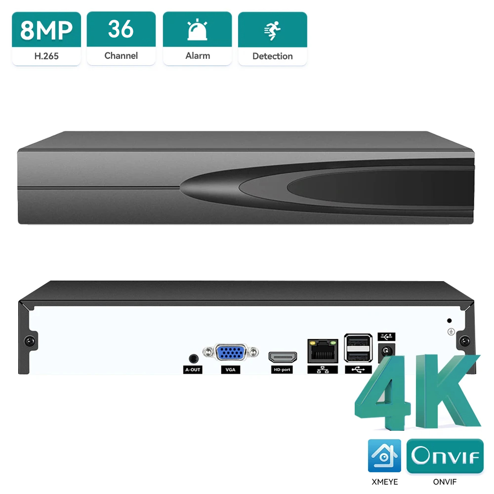 Home Security Camera System - 4K ONVIF CCTV NVR 36CH/16CH/10CH 4K