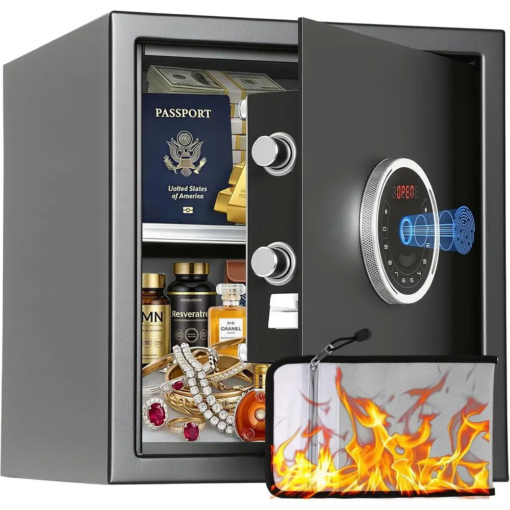 Home Security Officer - 1.5 Auto-Open Biometric Safe with Touchscreen