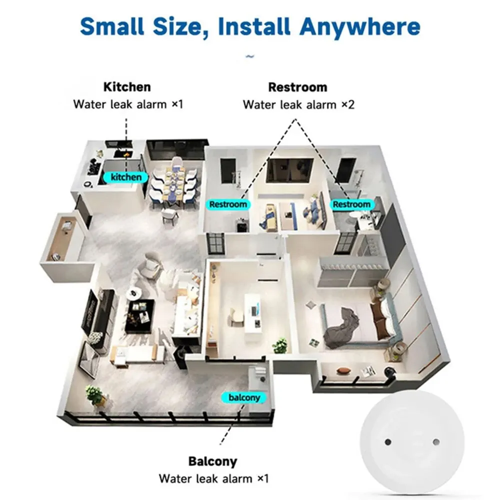 Zigbee3.0 Smart Water Leak Sen - огляд і ціна Home Security With Monitoring