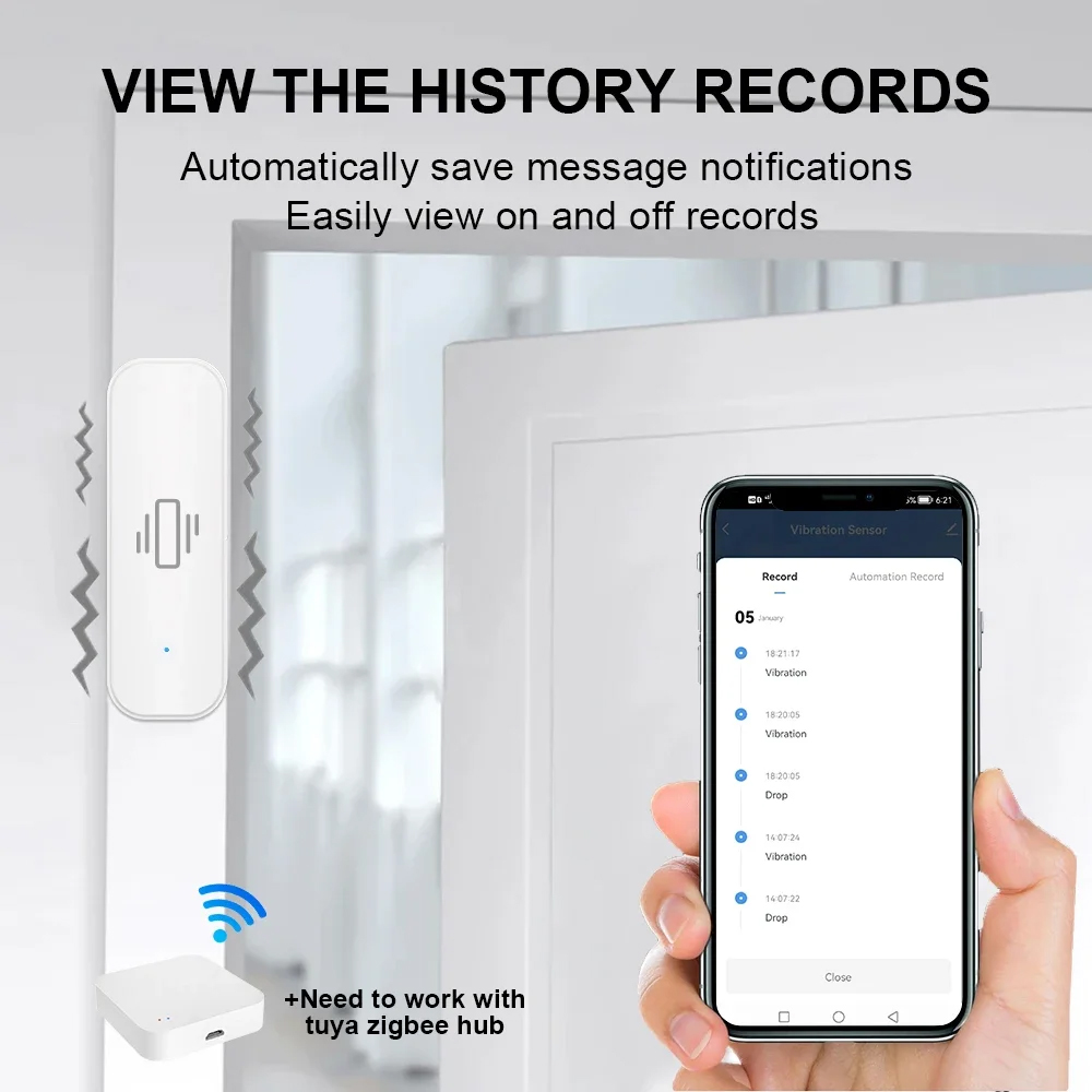 Smart ZigBee Vibration Sensor  - огляд і ціна Home Security With Monitoring