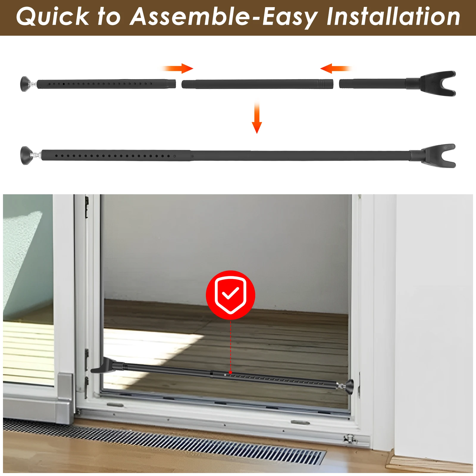 Sliding Door Lock Bar 44-55 In - огляд і ціна Home Security Door Reinforcement Lock