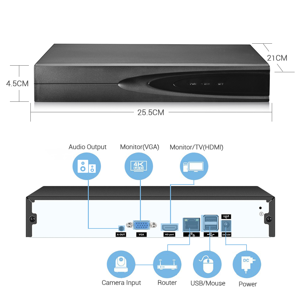 4K ONVIF CCTV NVR 36CH/16CH/10 - огляд і ціна Home Security Camera System